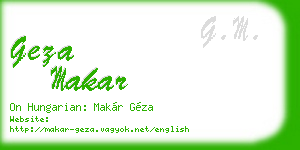 geza makar business card